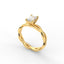 18K Gold Radiant Cut Diamond Twist Engagement Ring Classic Basket