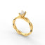 18K Gold Radiant Cut Diamond Twist Engagement Ring Classic Basket