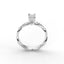 18K Gold Emerald Cut Diamond Twist Pavé 1.25mm Engagement Ring Classic Basket