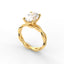 18K Gold Oval Cut Diamond Twist Engagement Ring Classic Basket