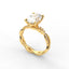18K Gold Oval Cut Diamond Twist Pavé 1.25mm Engagement Ring Classic Basket