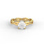 18K Gold Round Cut Diamond Twist Engagement Ring Classic Basket