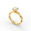 18K Gold Round Cut Diamond Twist Engagement Ring Classic Basket