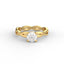 18K Gold Round Cut Diamond Twist Engagement Ring Classic Basket