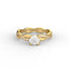18K Gold Round Cut Diamond Twist Pavé 1.25mm Engagement Ring Classic Basket