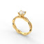 18K Gold Round Cut Diamond Twist Pavé 1.25mm Engagement Ring Classic Basket