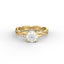 18K Gold Round Cut Diamond Twist Pavé 1.25mm Engagement Ring Classic Basket