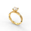 18K Gold Round Cut Diamond Twist Pavé 1.25mm Engagement Ring Classic Basket