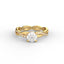 18K Gold Round Cut Diamond Twist Pavé 1.25mm Engagement Ring Classic Basket